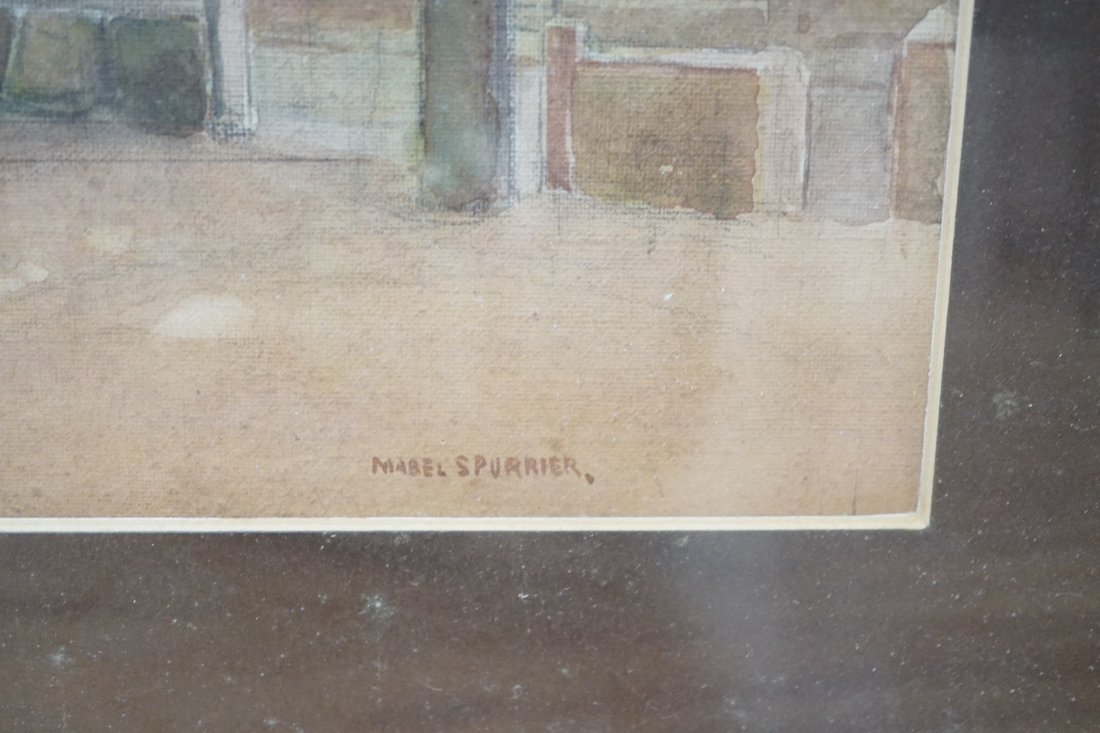 Mabel Annie Spurrier (fl.1920-1940) , watercolour, Cambridge street scene, signed, 30 x 44cm